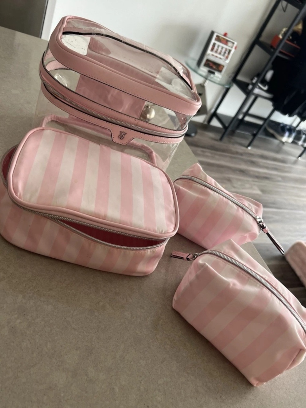 Lightly used Victoria secret originally $60 3 piece travel makeup vanity set